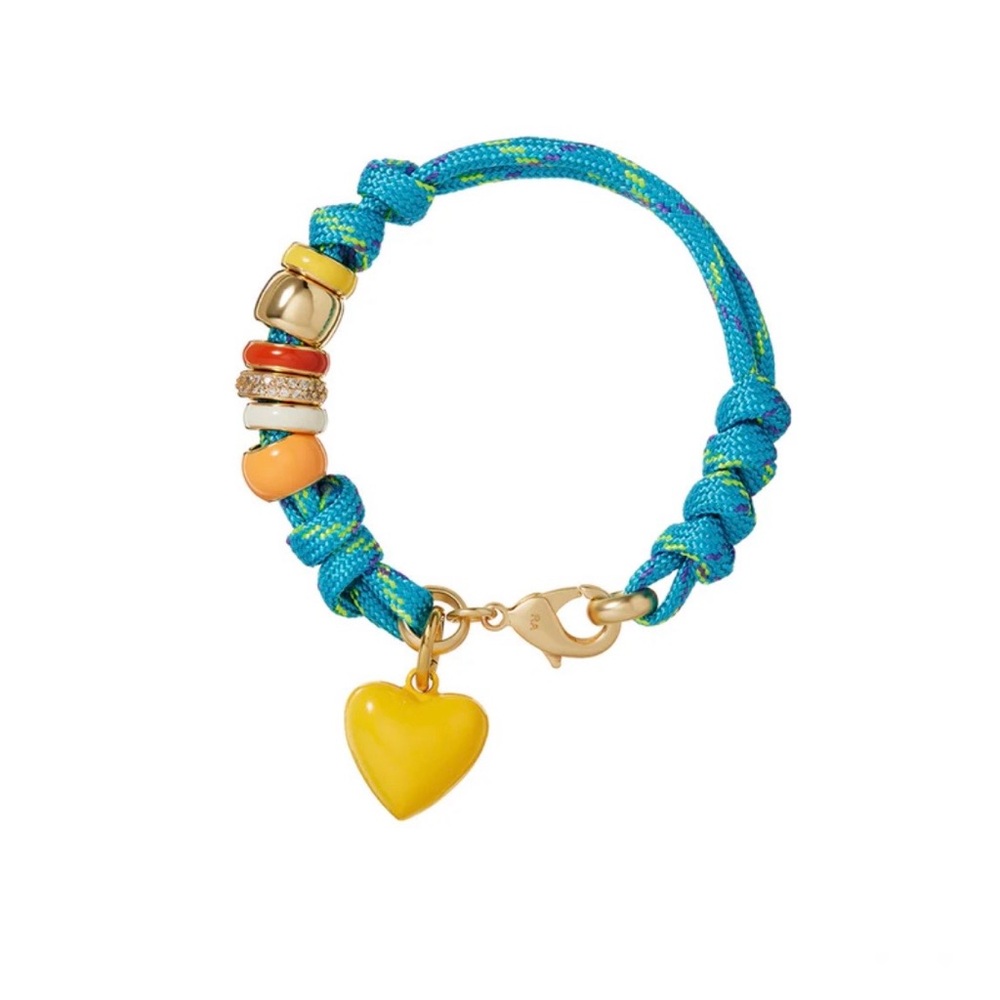 Roxanne Assoulin Super Size Happy Cord Bracelet turquoise & Yellow Charm firm pr